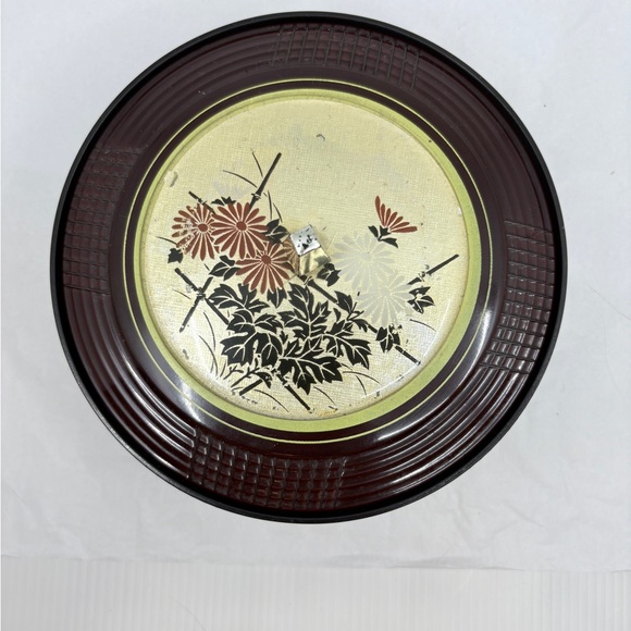 Vintage Japanese Lacquer Bento box With Lid Chrysanthemum EW Japan - Picture 3 of 6